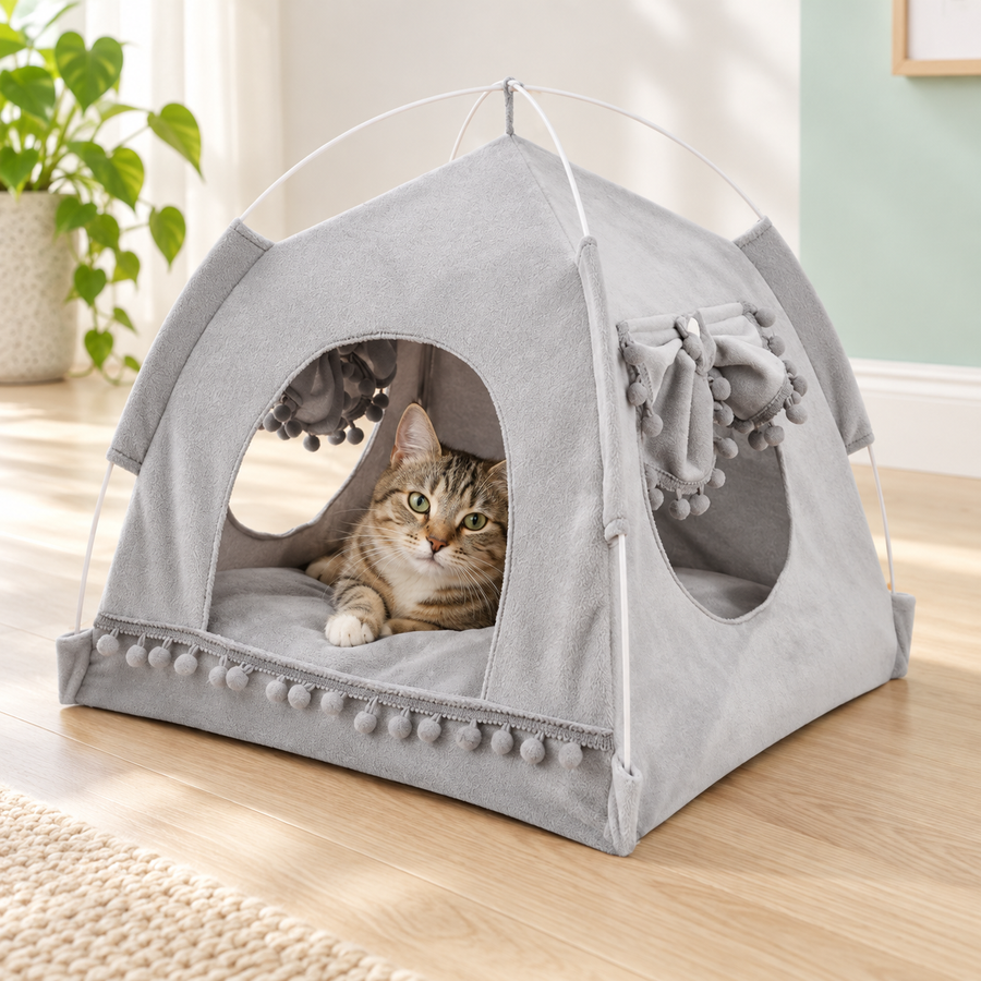 Four Seasons Pom-Pom Pet Tent